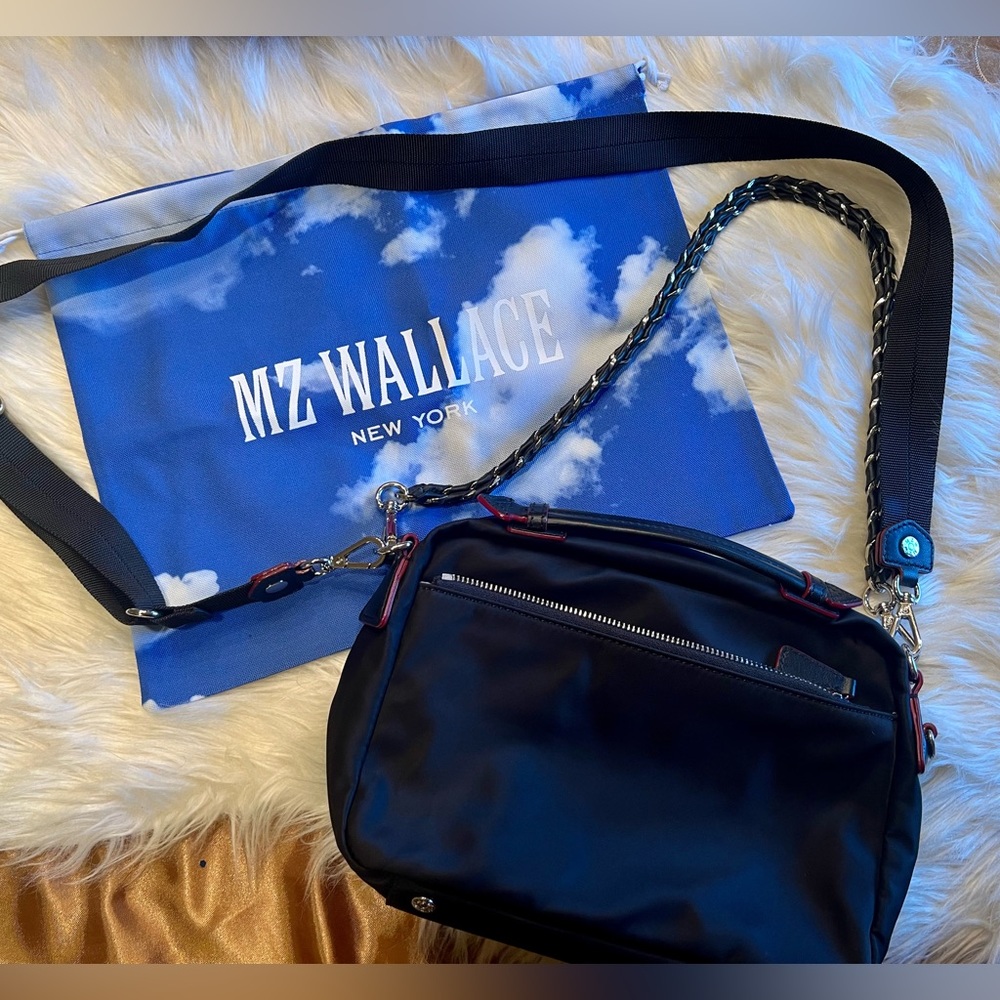 MZ Wallace NY black nylon, multi-style handbag with dust bag
